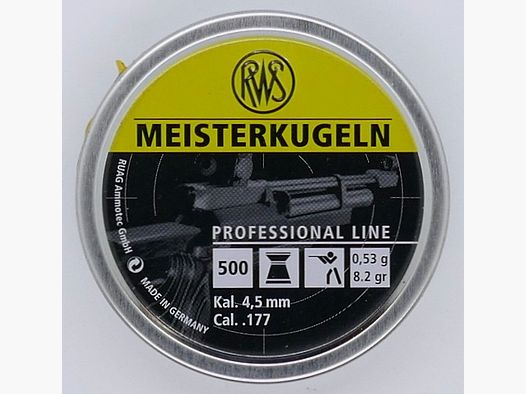 RWS Meisterkugeln LG 500 stuks 4,51 mm Diabolo munitie