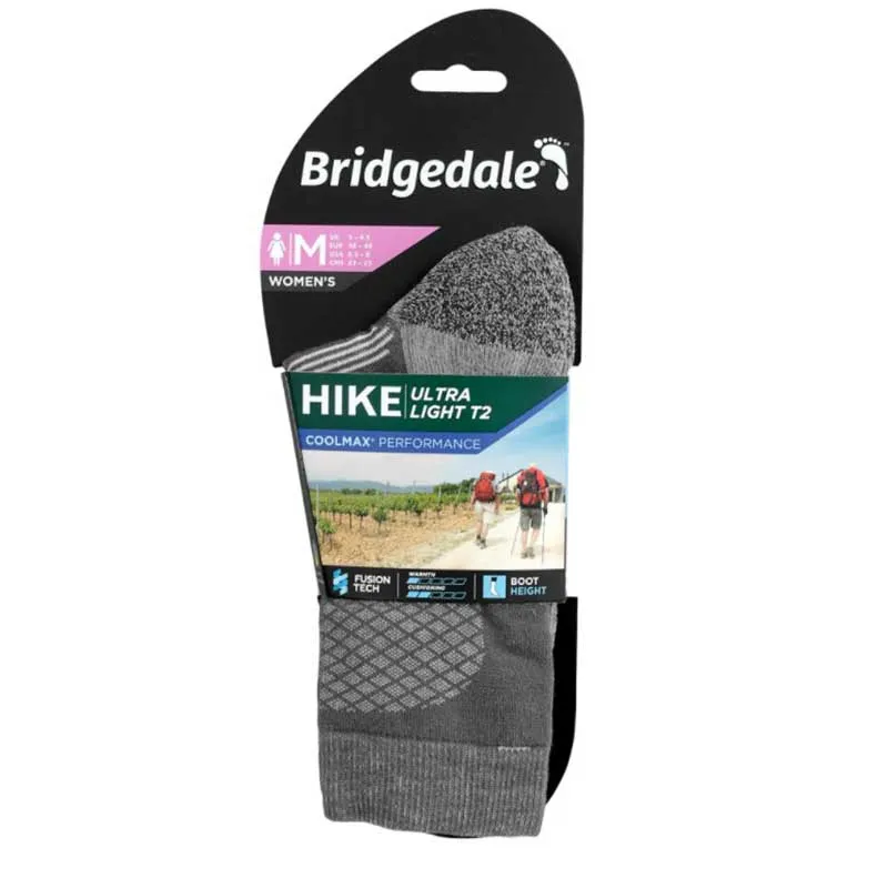 Skarpety damskie Bridgedale Hike Ultralight T2 Coolmax Performance Boot - dark grey/light grey, zdjęcie 2 z 4