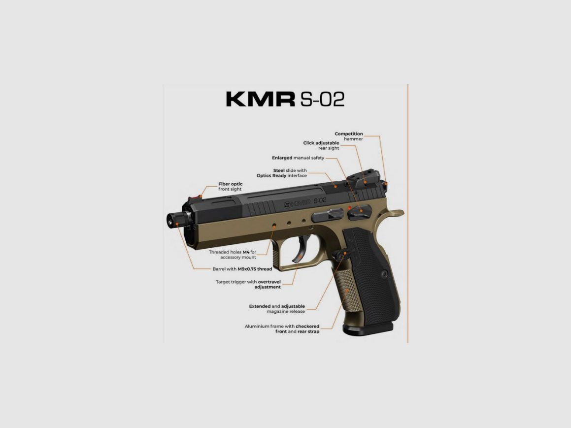 KMR S-02 OR SR SA/DA-pistool kal. .22LR