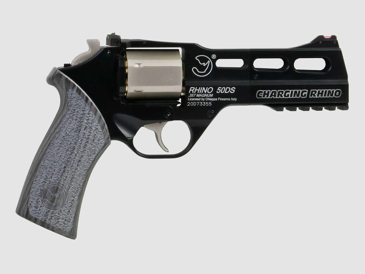 CO2 Revolver Chiappa Charging Rhino 50DS Black/White Vollmetall schwarz Kaliber 4,5 mm BB (P18)