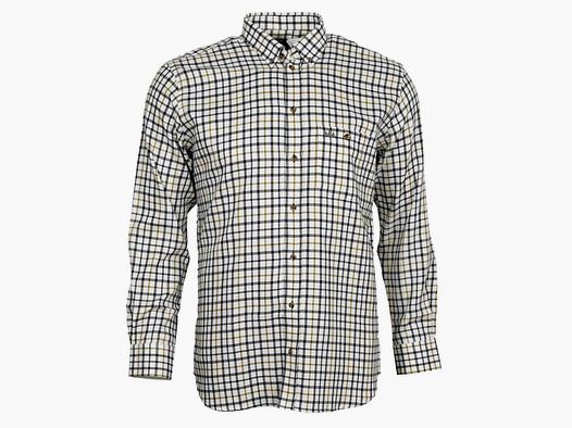 Foresta Twillhemd Modern oliv mit blau/weiß