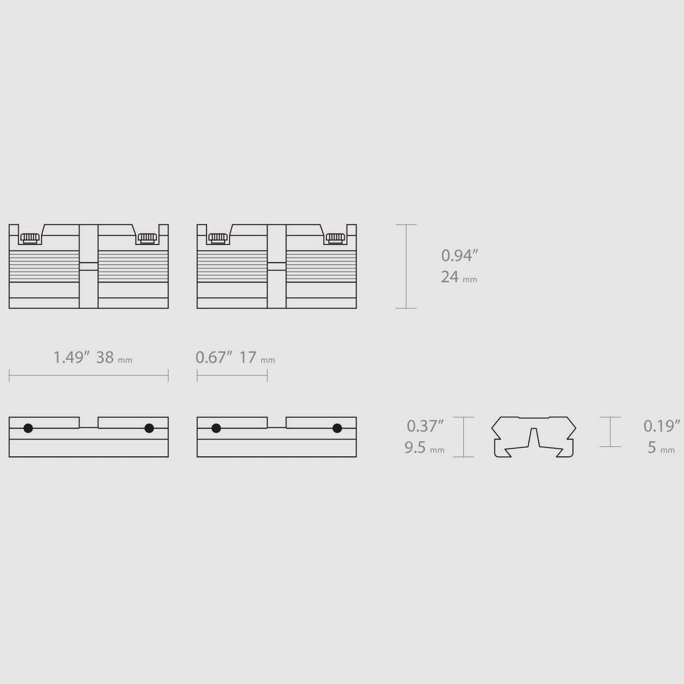 Hawke Rampa adattatore Dovetail a Weaver in alluminio due pezzi, immagine 2 di 2