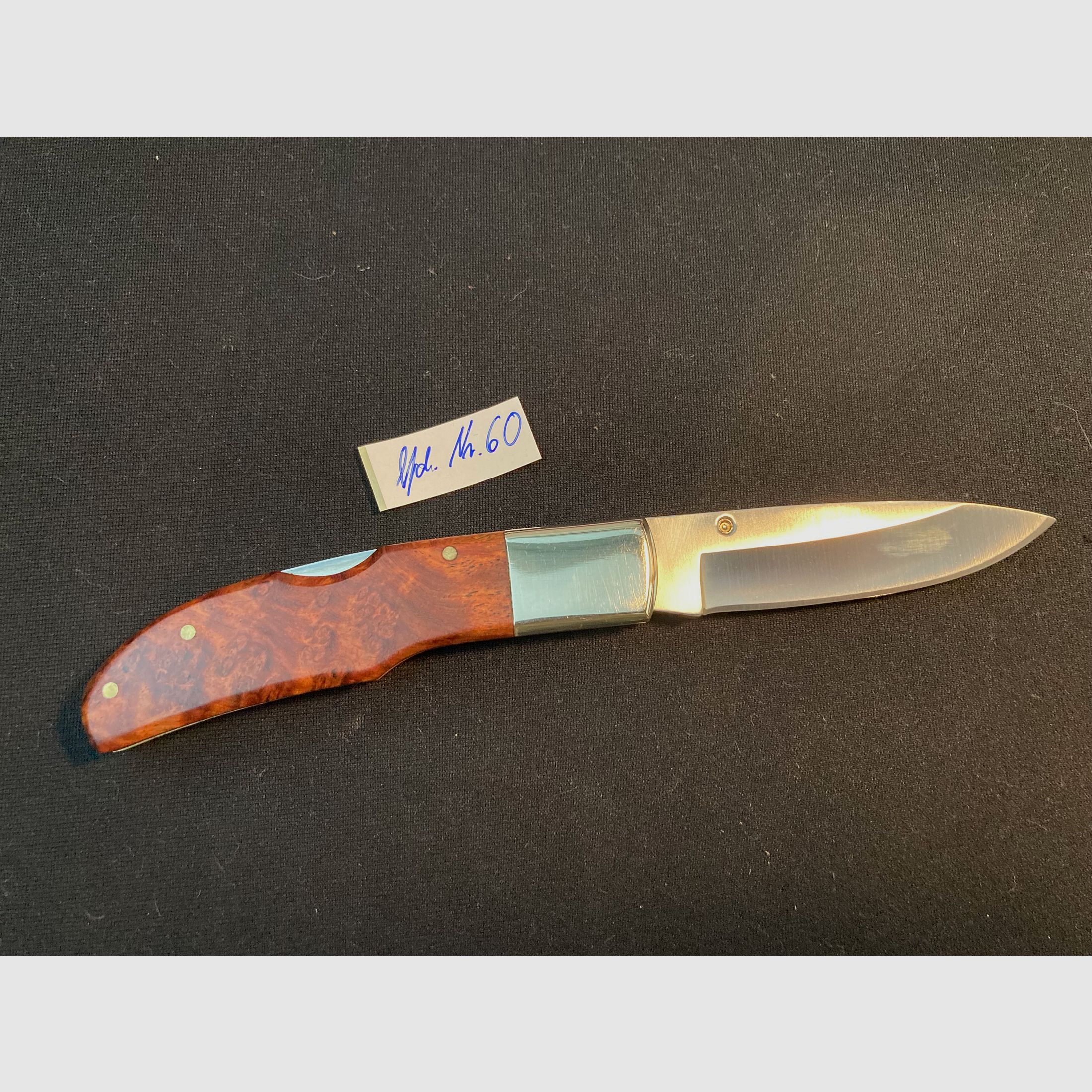 Einhandmesser, Backlock, Wurzelholz, polierte Backen 60