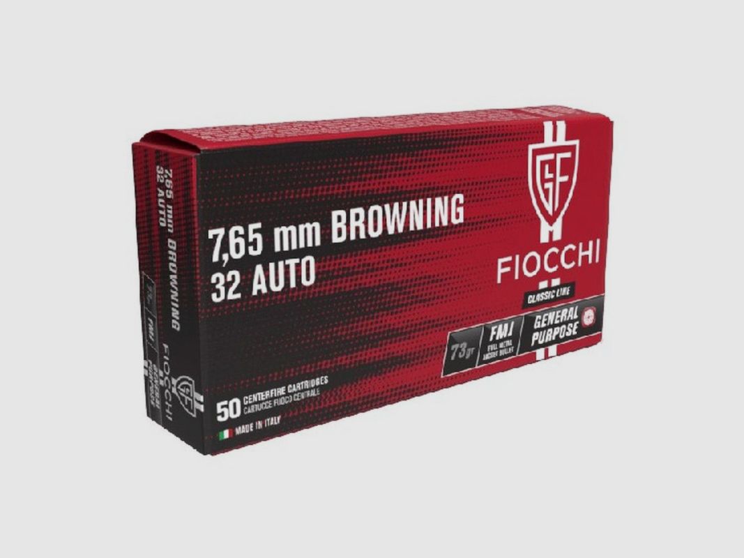FIOCCHI PATRONEN 7,65 BR 73 GR FMJ