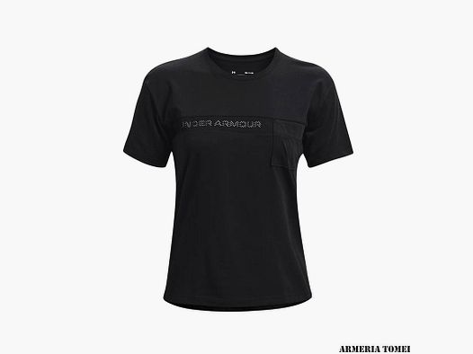 UNDER ARMOUR – WOMEN – LIVE POCKET MESH GRAPHIC SS Black / White – 001