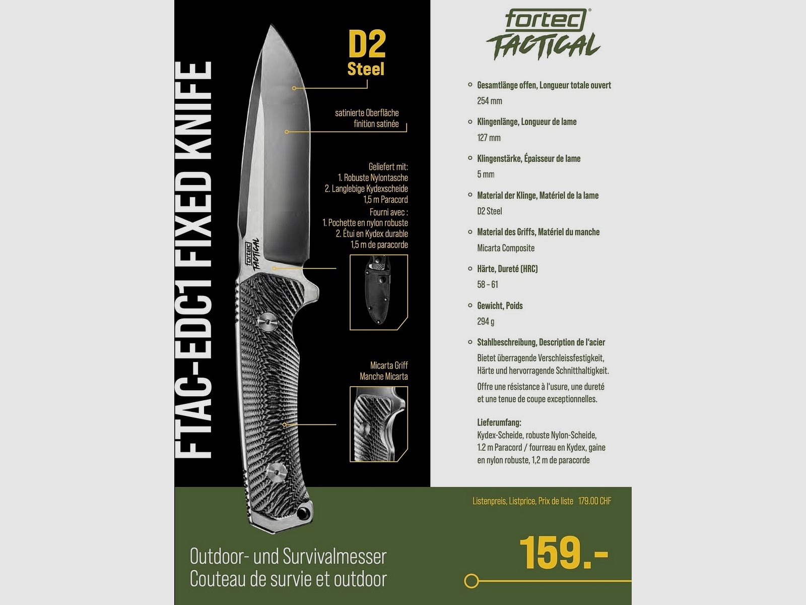 Fortec Tactical FTAC-EDC1 Vaste Mes, afbeelding 2 van 2