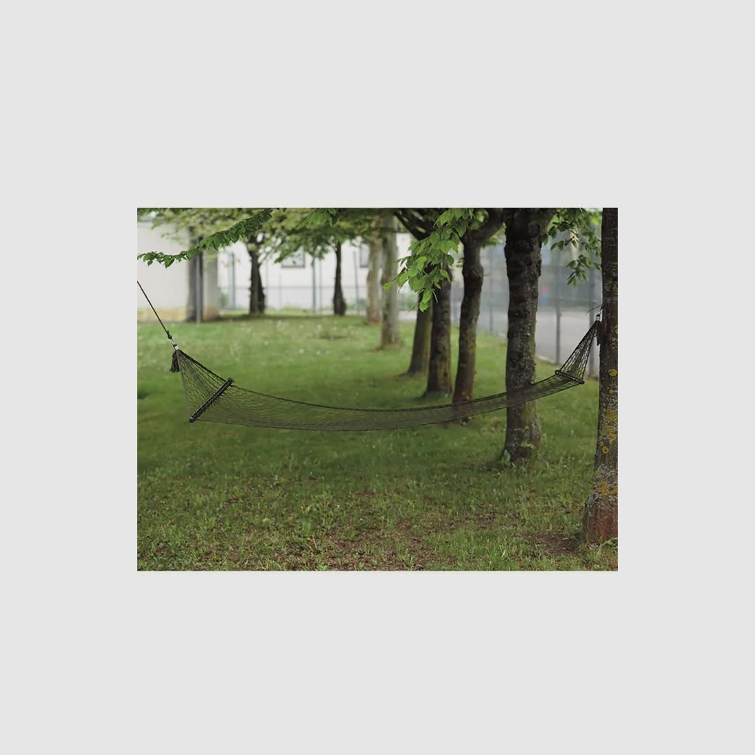 Hamaca con barras transversales, oliva, 180 x 80 cm