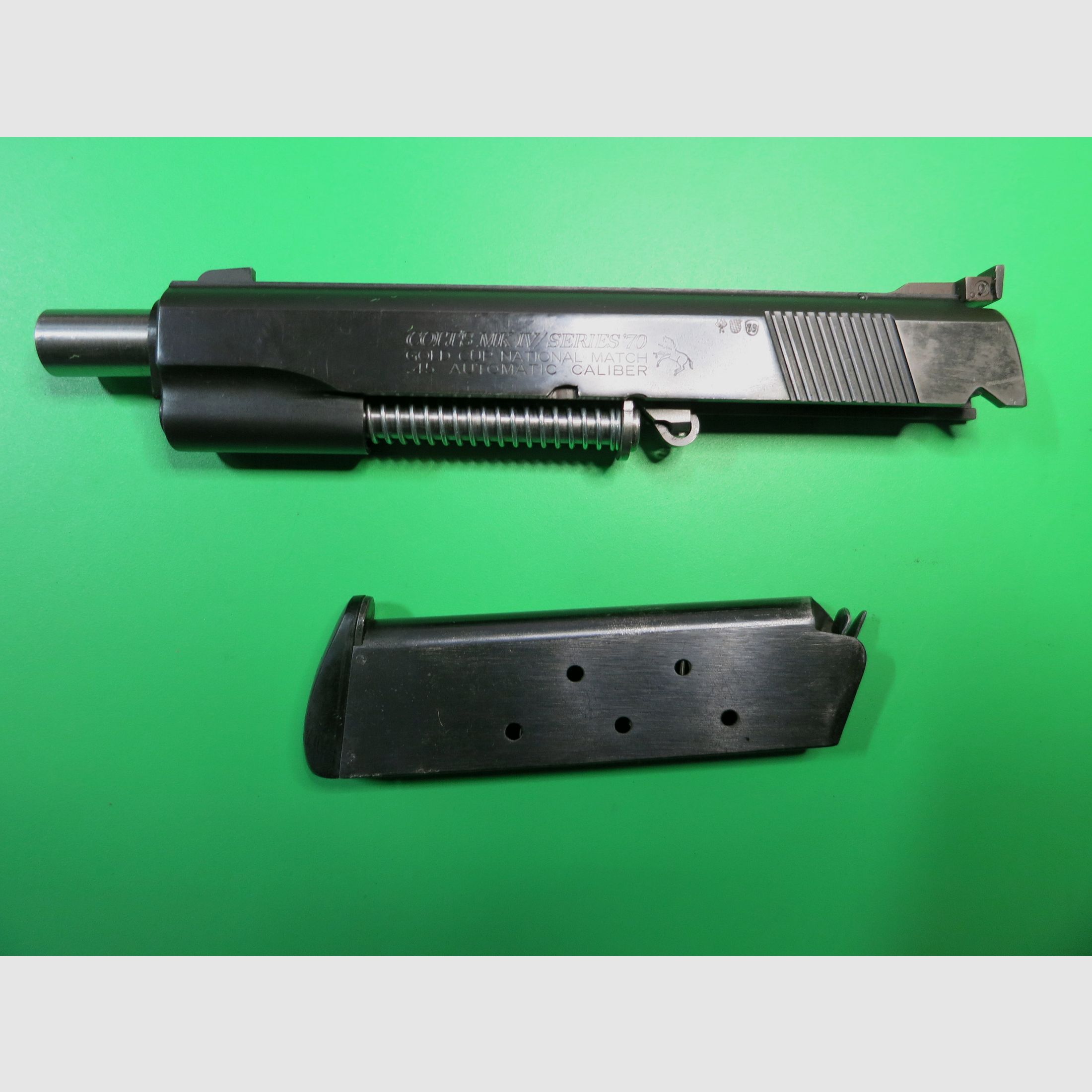 Colt exchange system for pistol 1911 National Match Gold Cup; Wilson barrel 6", MOGDANS, .45ACP, ELLIASON target rear sight #84