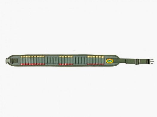 HTG cartuccera poliestere foderata 26 celle elastiche - cal.12 - 16 - 20 verde