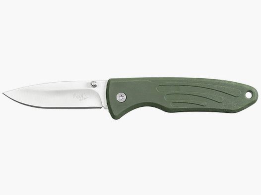 Cuchillo plegable, de una mano, oliva, mango TPR