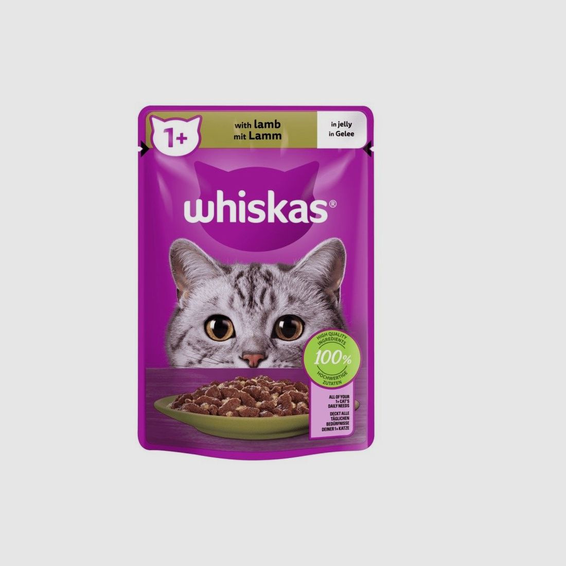 Whiskas Katzen Nassfutter Portionsbeutel in Gelee 1+ mit Lamm 28 x 85 g