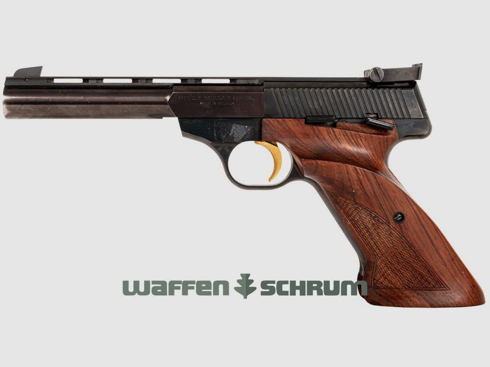 FN 150 .22lr, drewniane panele uchwytowe z podparciem na kciuk, drugi zestaw z podparciem na dłoń, długość lufy: 150 mm