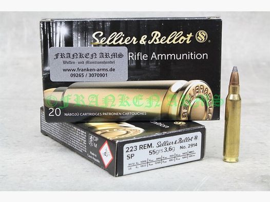 Sellier&Bellot . 223 Rem. SP 55gr. 3,6g 20Stück Staffelpreise