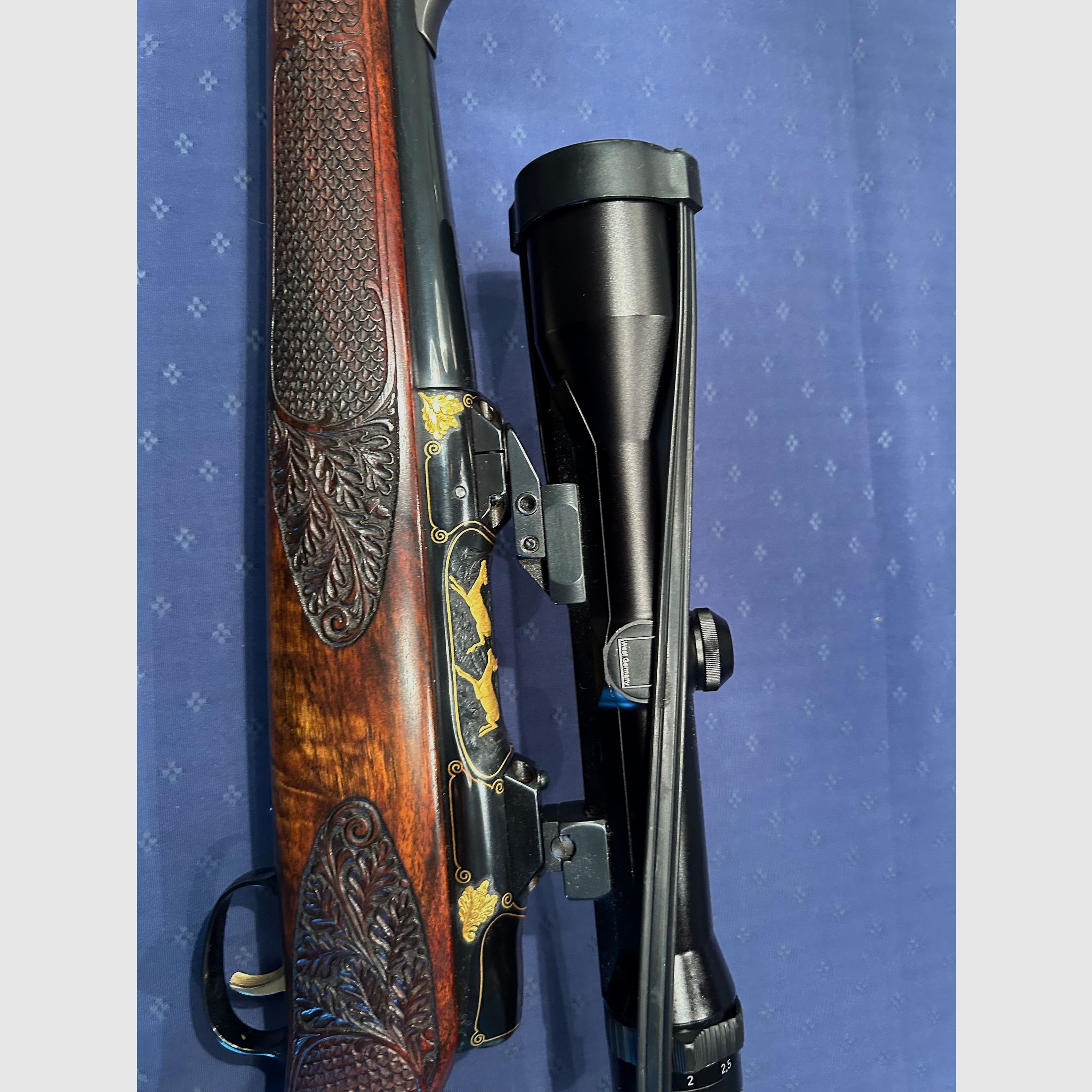 Fucile Stutzen Sauer 90 con inserti in oro