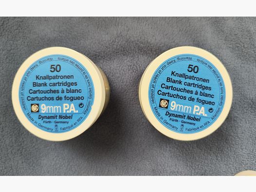 RWS 9 mm P.A. Knall cartucce a salve Dynamit Nobel cartucce 9x 50 pezzi