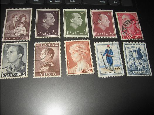 10 alte Briefmarken griechenland sehr gut.