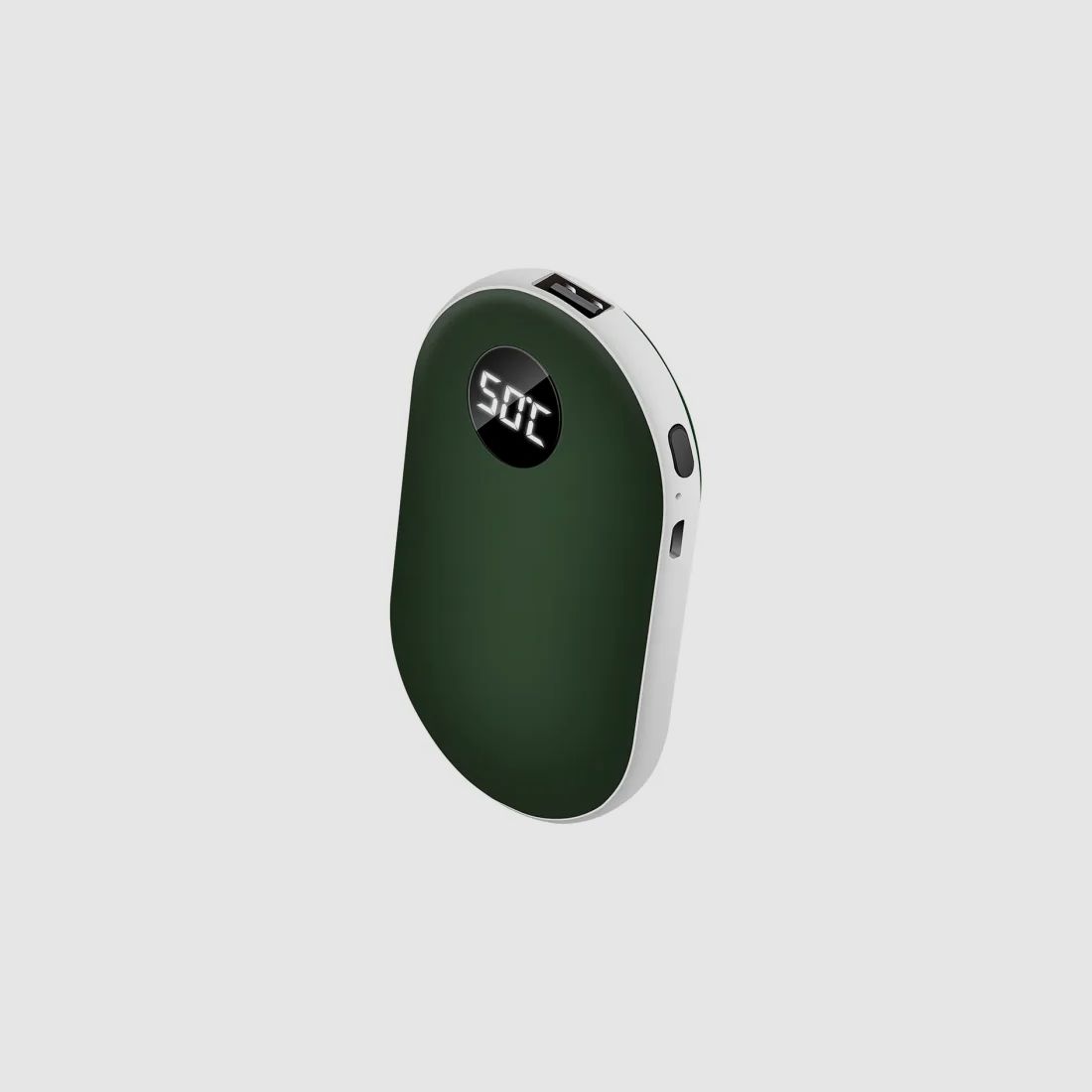 Elektrischer Handwärmer GRÜN - wiederaufladbar mit USB - 42-52 Grad einstellbar