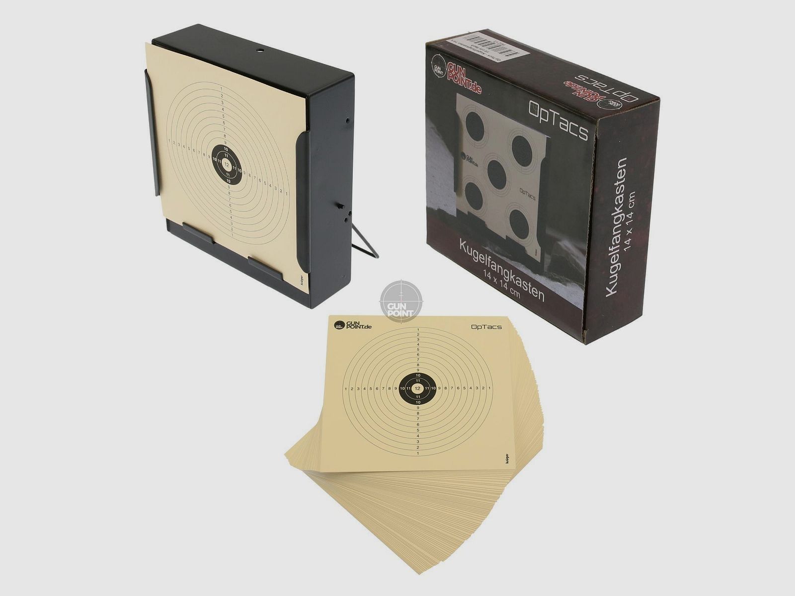 OpTacs - Kugelfang flach 14 x 14 inkl. 50 Zielscheiben