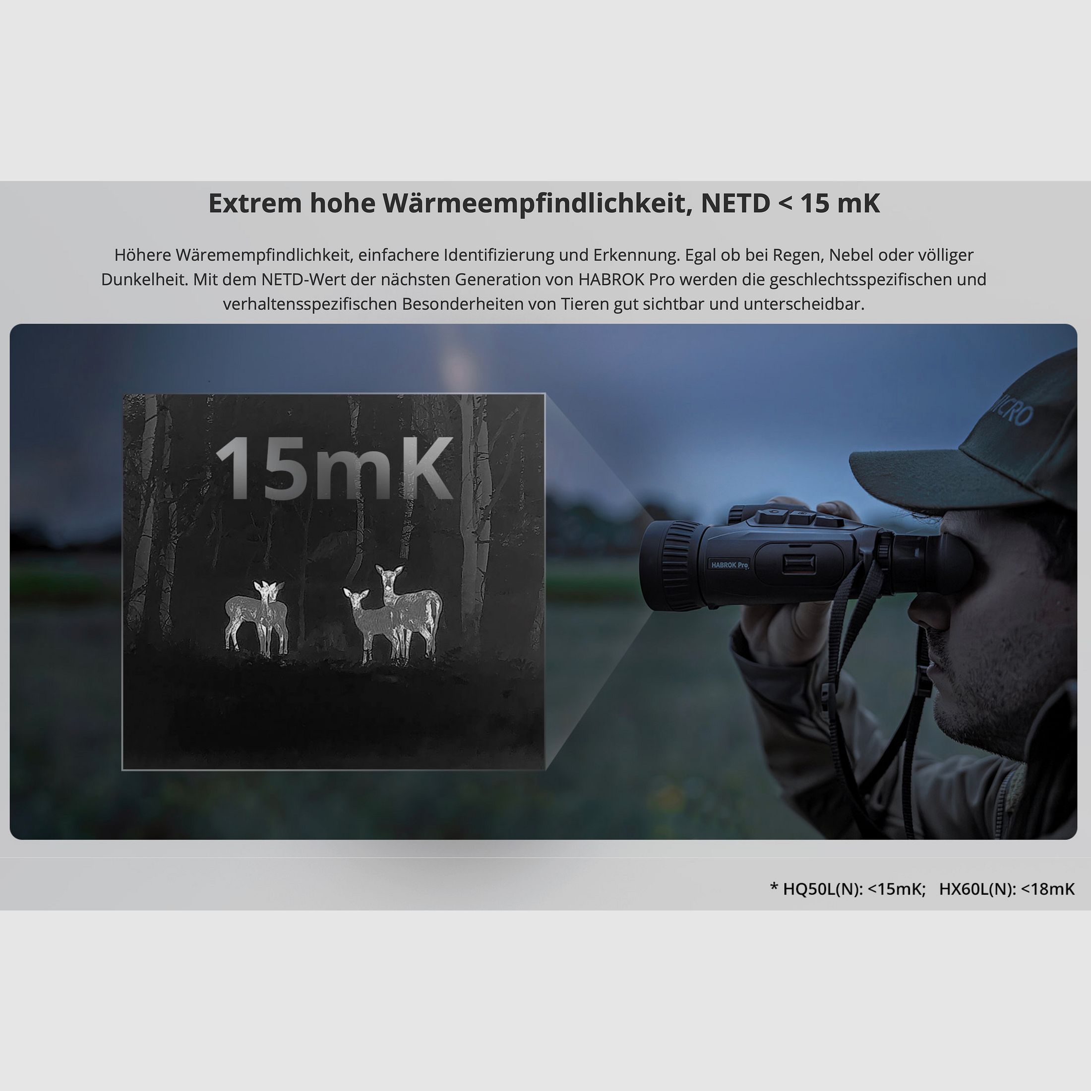 Hikmicro Binocular Habrok Pro HQ50LN Wärmebild Nachtsicht Digitalkamera 1920 × 1080 OLED