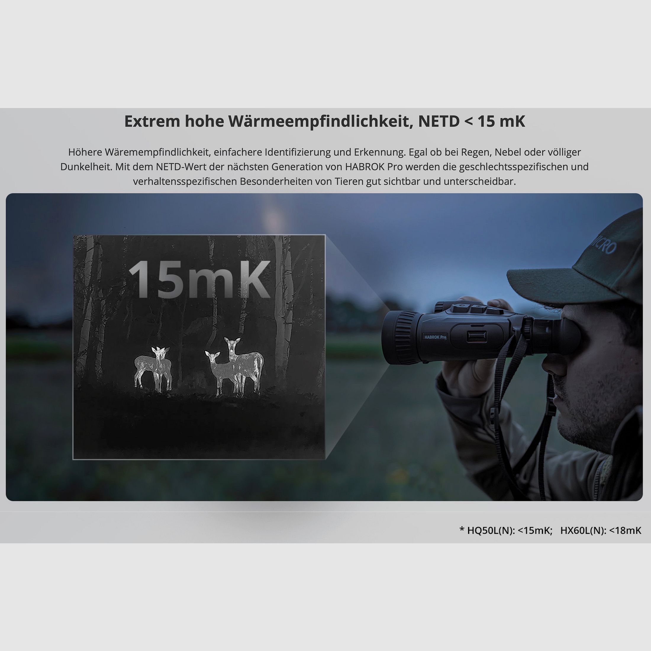Hikmicro Binocular Habrok Pro HQ50LN Wärmebild Nachtsicht Digitalkamera 1920 × 1080 OLED