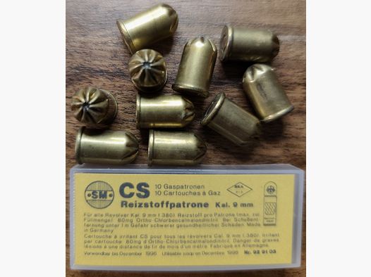 Cartuchos de gas CS 9mm Revólver Fabricante SM Rhöner