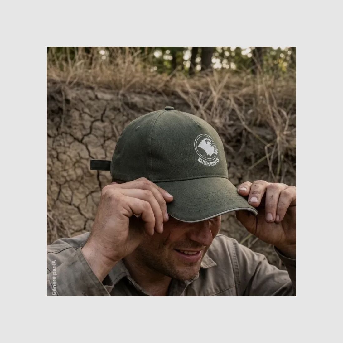 Keiler Hunter Army beige Baseballcap aus gebürsteter Baumwolle verstellbar, Bild 3 von 7