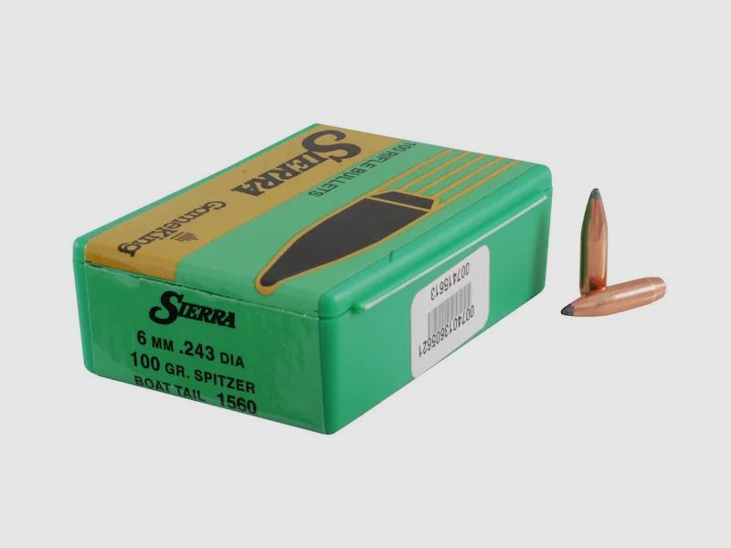 Sierra Geschoss 6mm/.243 100GR SBT 100 Stück