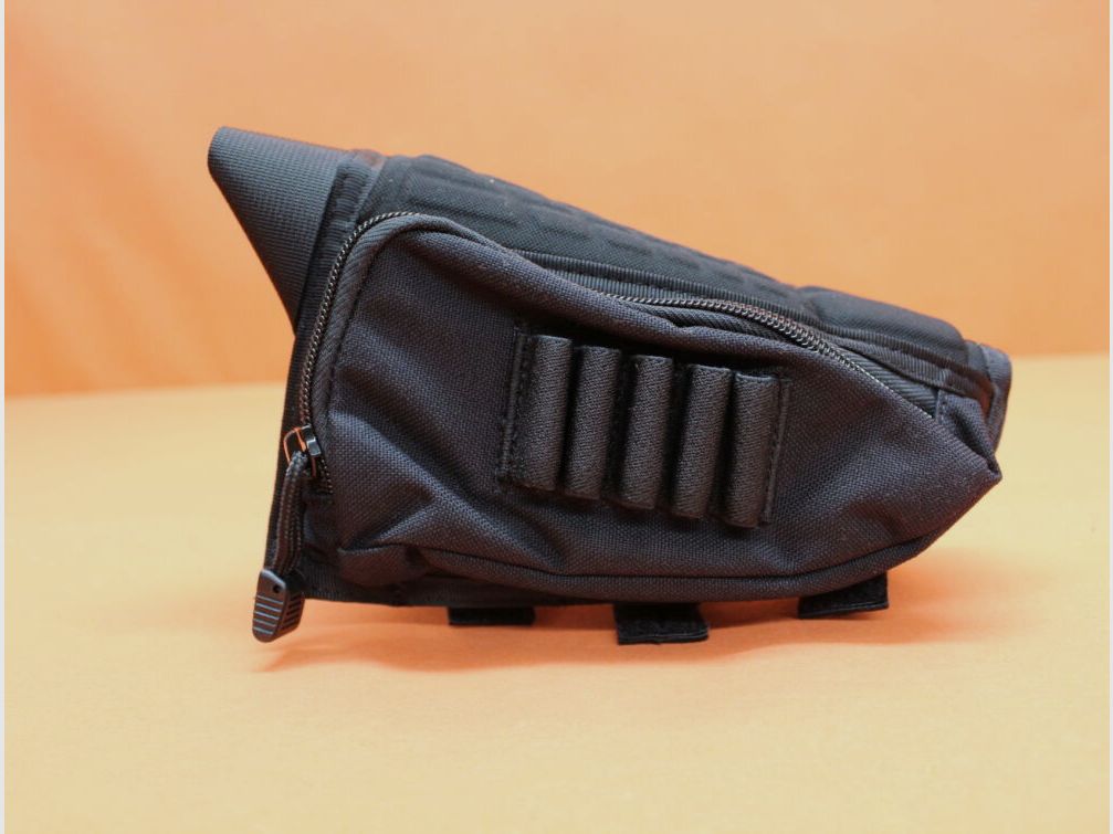 Blackhawk Blackhawk Ammo Cheek Pad Rifle Black: Wangenauflage mit Klettbandriemen/ Utensilientasche/ 5 Patronenschlaufen