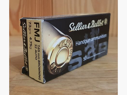 SELLIER & BELLOT MUNITION FÜR PISTOLE Kal. 7,65 BROW. FMJ
