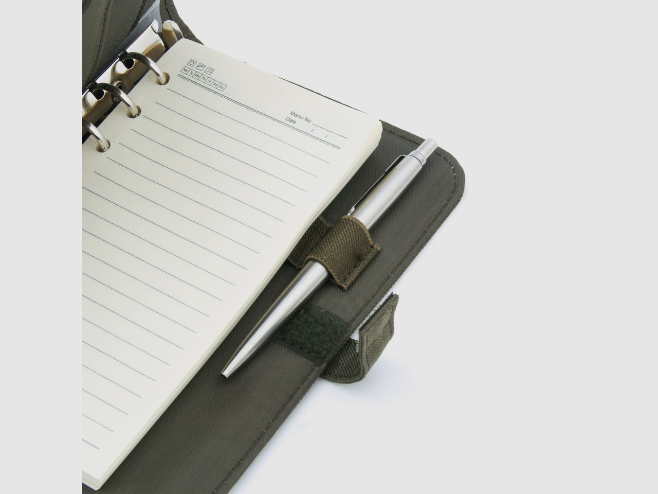 GEPOLSTERTES OUTDOOR NOTIZBUCH OLIVE SMALL
