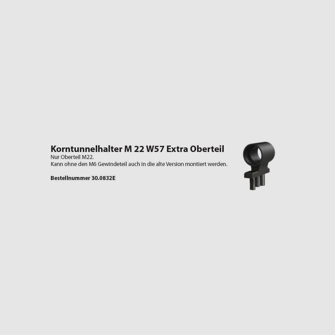 Wyss support de tunnel de guidon W57 M22 partie supérieure supplémentaire