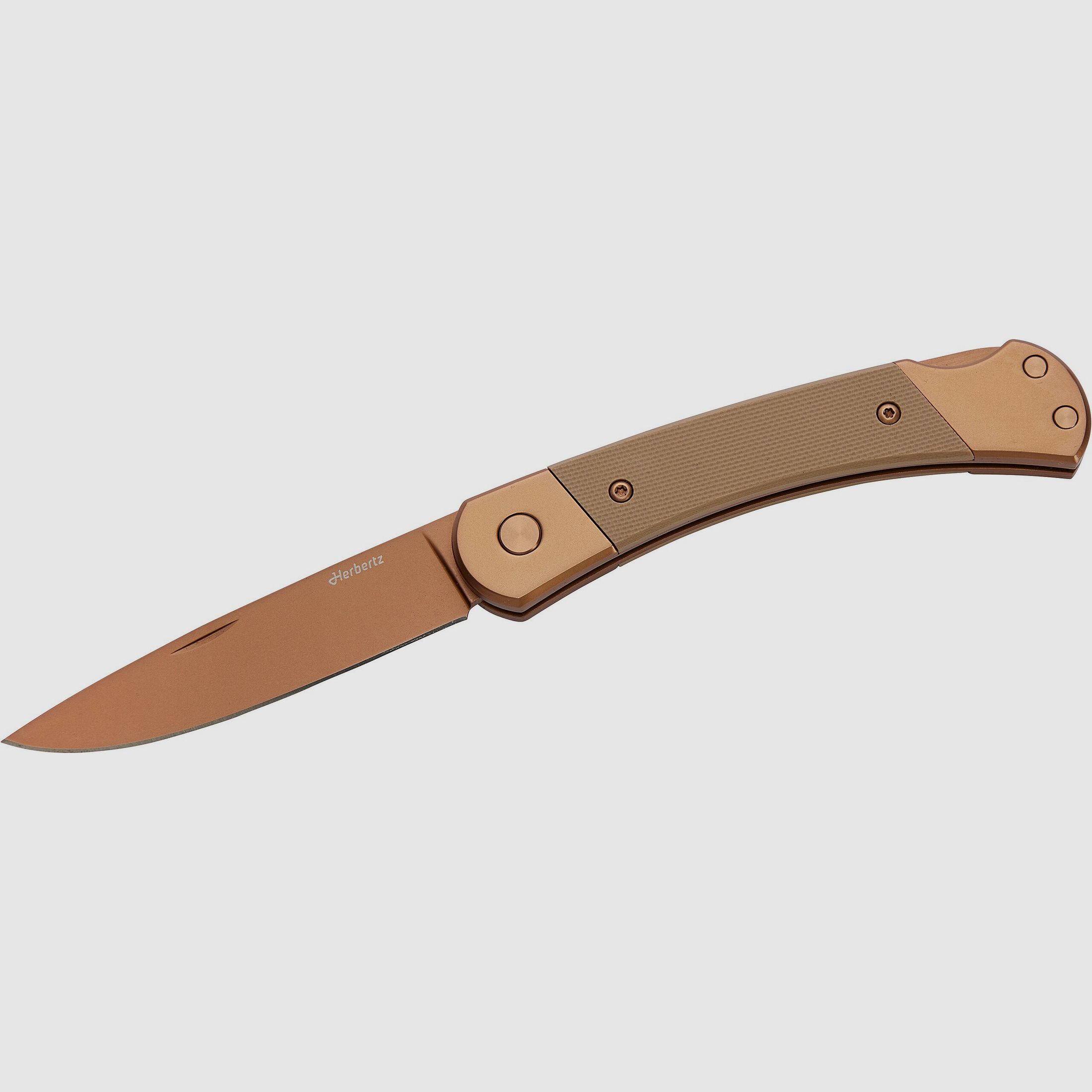 Herbertz pocket knife titanium coating rose gold D2 medium