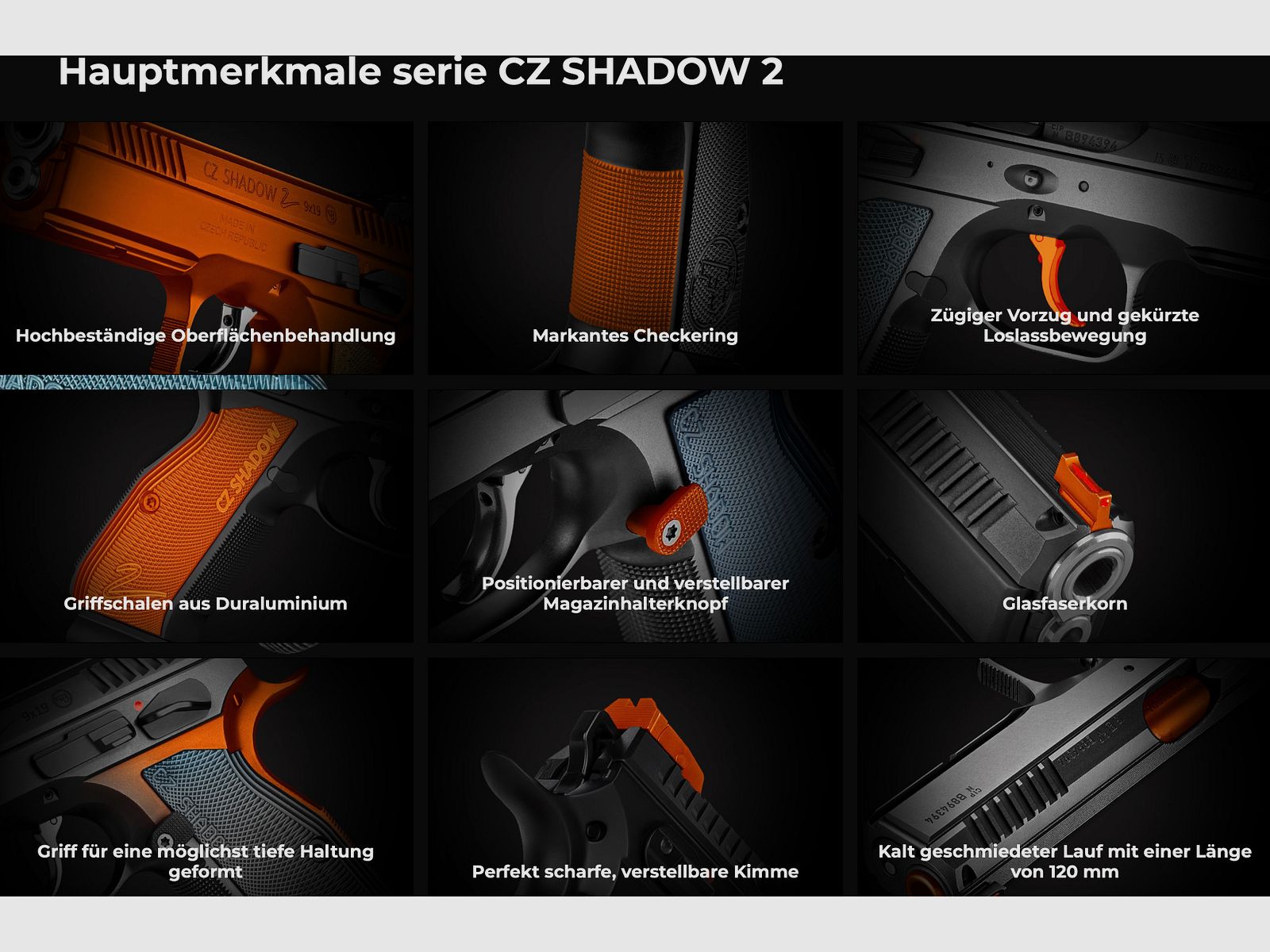 CZ Uhersky Brod SP-01 Shadow II Compact 9mm Luger OR halbautomatische Pistole