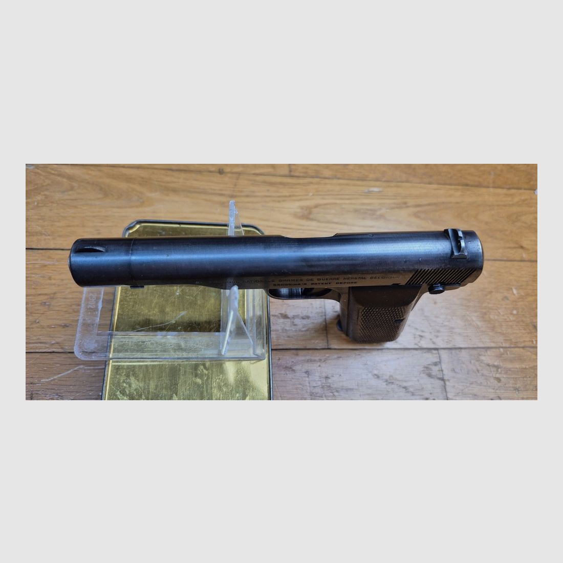 Schöner Browning Mod.10/22 Pistol – 7,65mm Browning – Herstellung Herstal, beschlagnahmt von der deutschen Armee – Ca. 1942 / 44 – Zahlreiche Waffenämter – Sehr gute Funktion – Seltenes Polizeifutteral – TBE, Bild 11 von 20