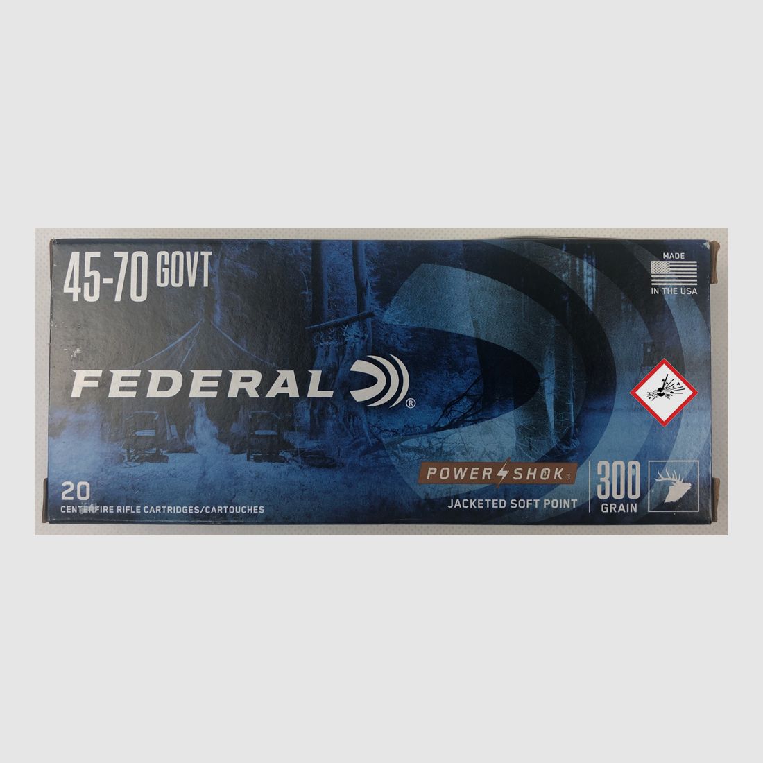 Federal Power Shok Jagdpatrone Kal. .45-70 Gov. JSP 300grs.