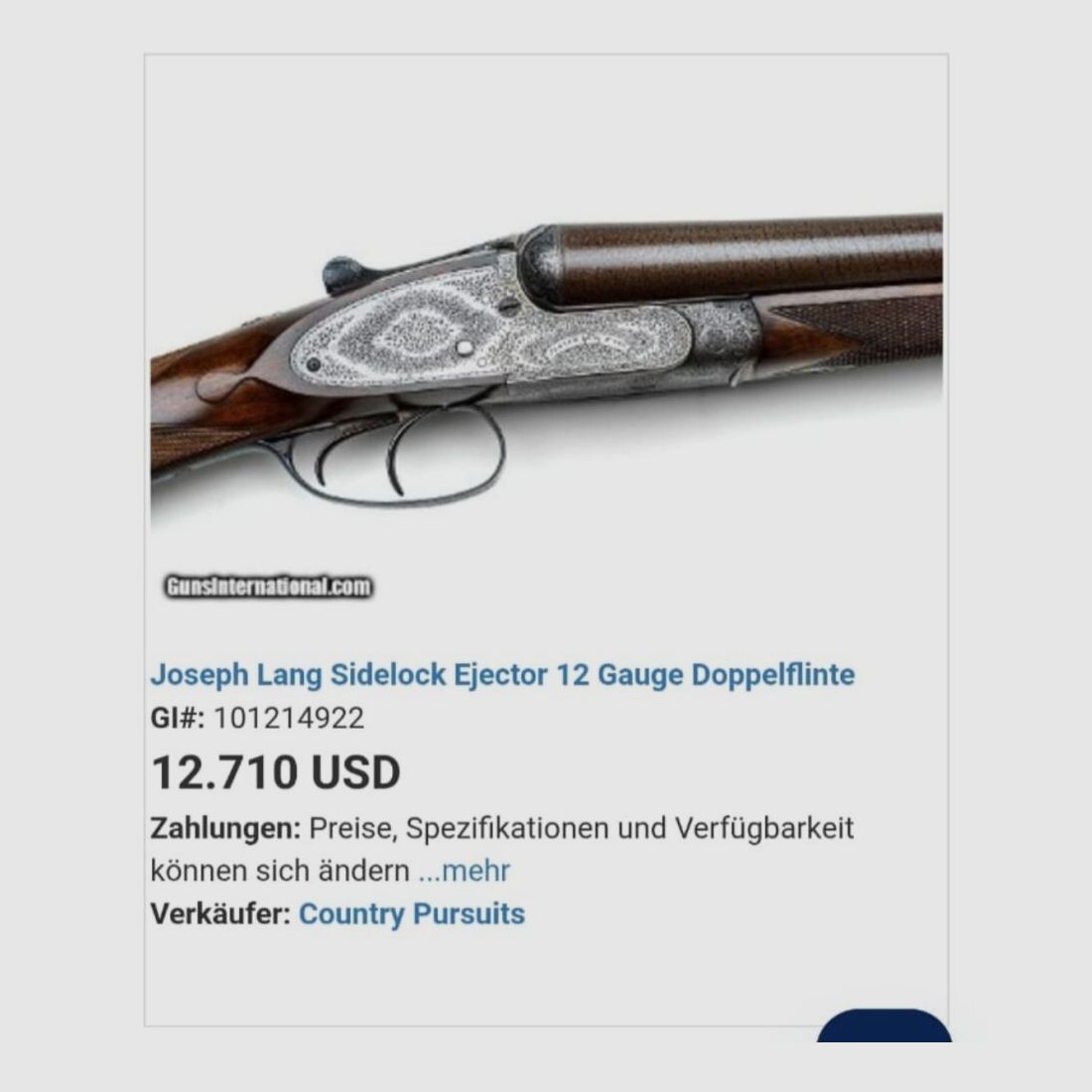 Joseph Lang & Son, LTD., Jaseph Lang Back Action Barlock Sidelock Ejector, image 10 of 10