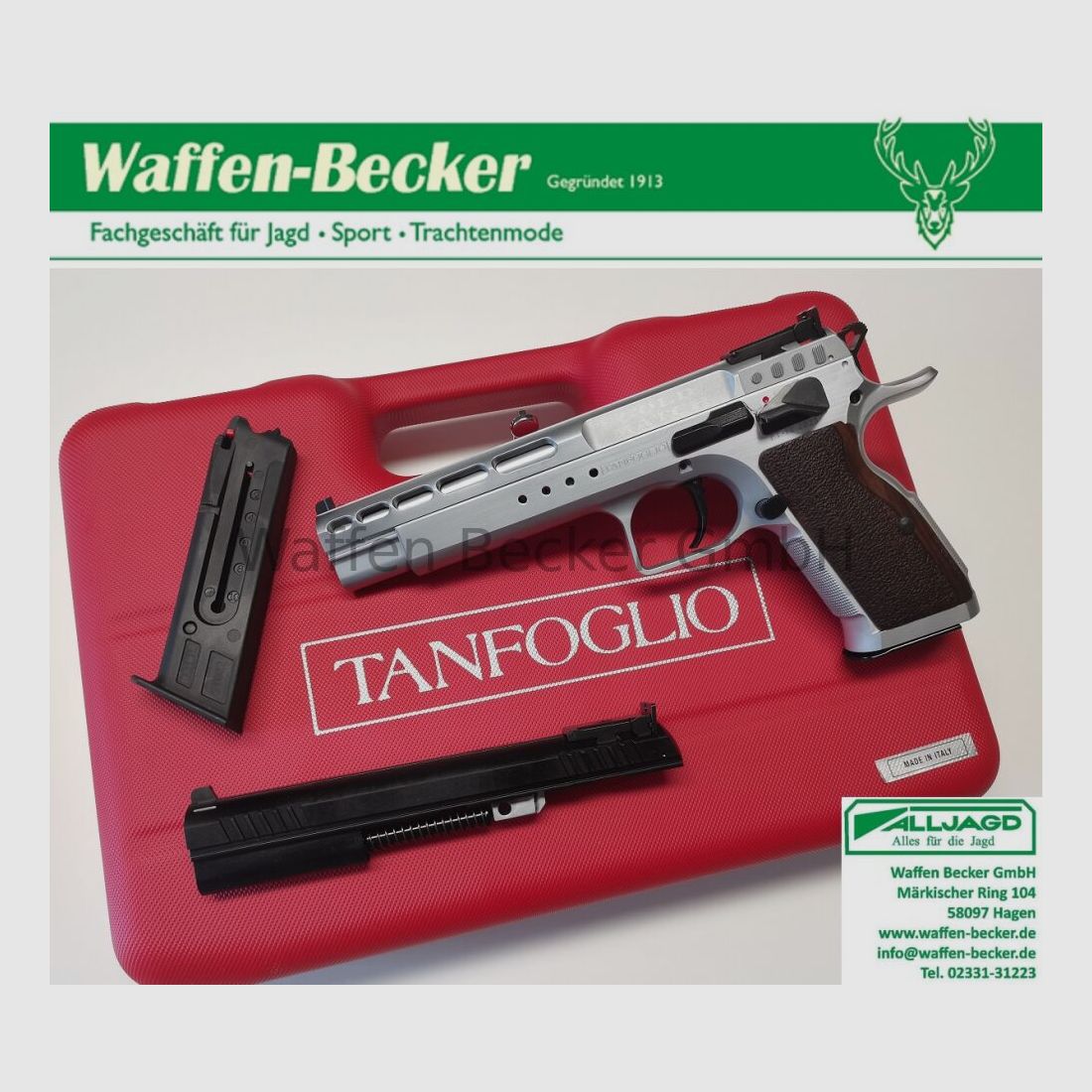 Tanfoglio	 P19 Gold Match BDS/DSB 6"-Lauf Kal. 9mm Luger Inkl. Wechselsystem Kal. .22lr.