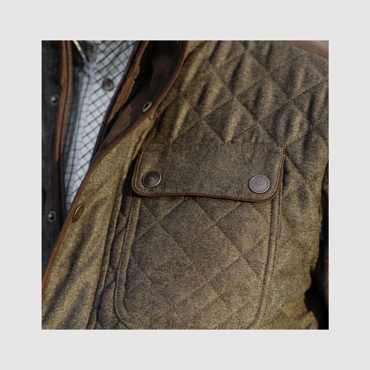 BLASER Herren Vintage Jacke Miles Olive Melange- Black