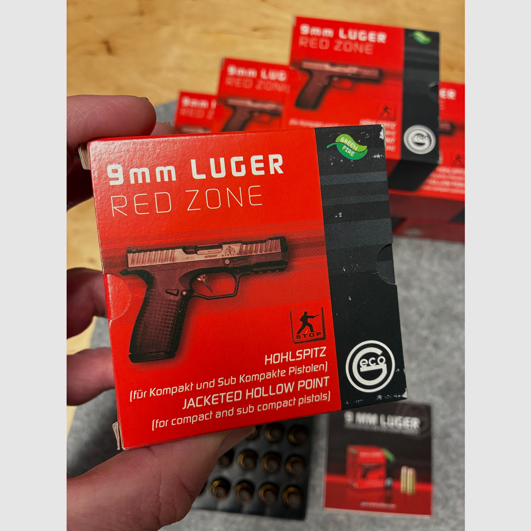 Geco 9mm Luger Red Zone 8,0 g Holhlspitz 124 gr jackated hollow point Fangschuss 124