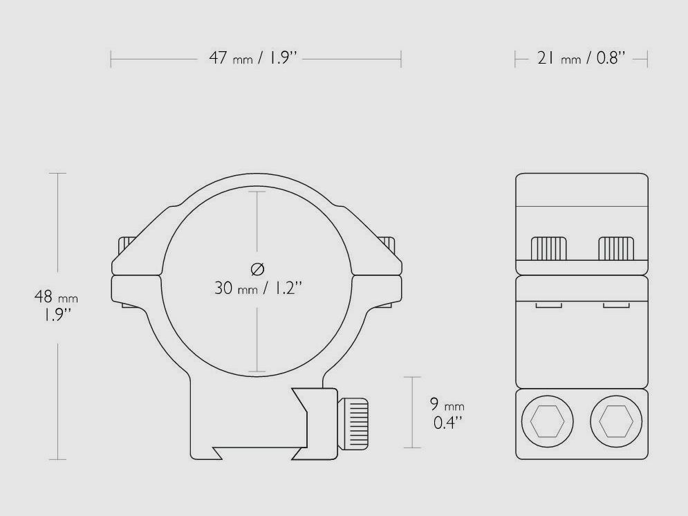 HAWKE 22107 30 mm Ringmontage Mittel für 9-11mm Schiene Zielfernrohr-Halterung