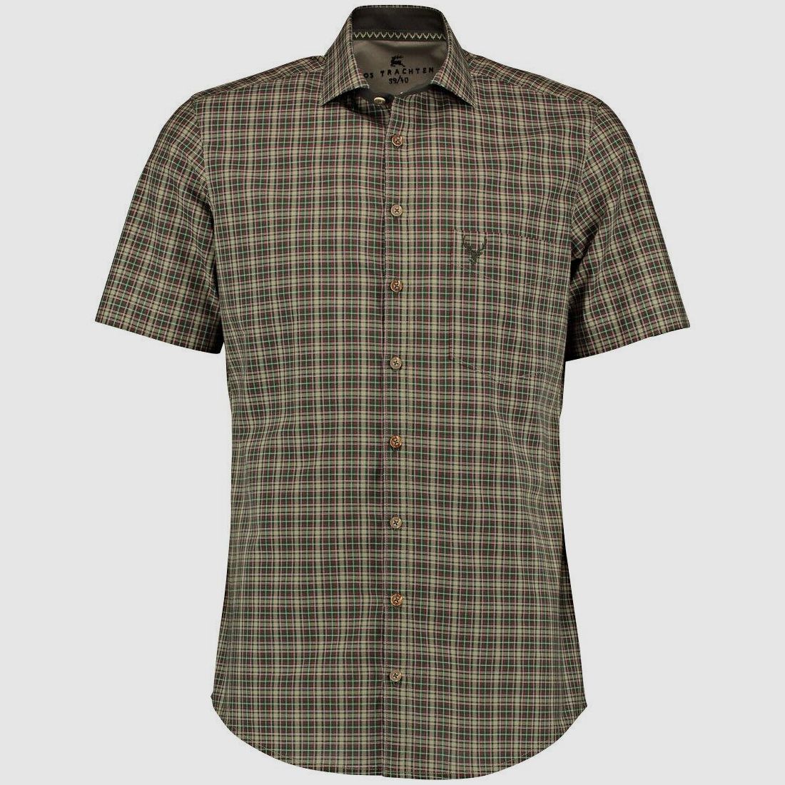 Piwaya Hemd 1/2 Arm Slim Fit Herren (Oliv)