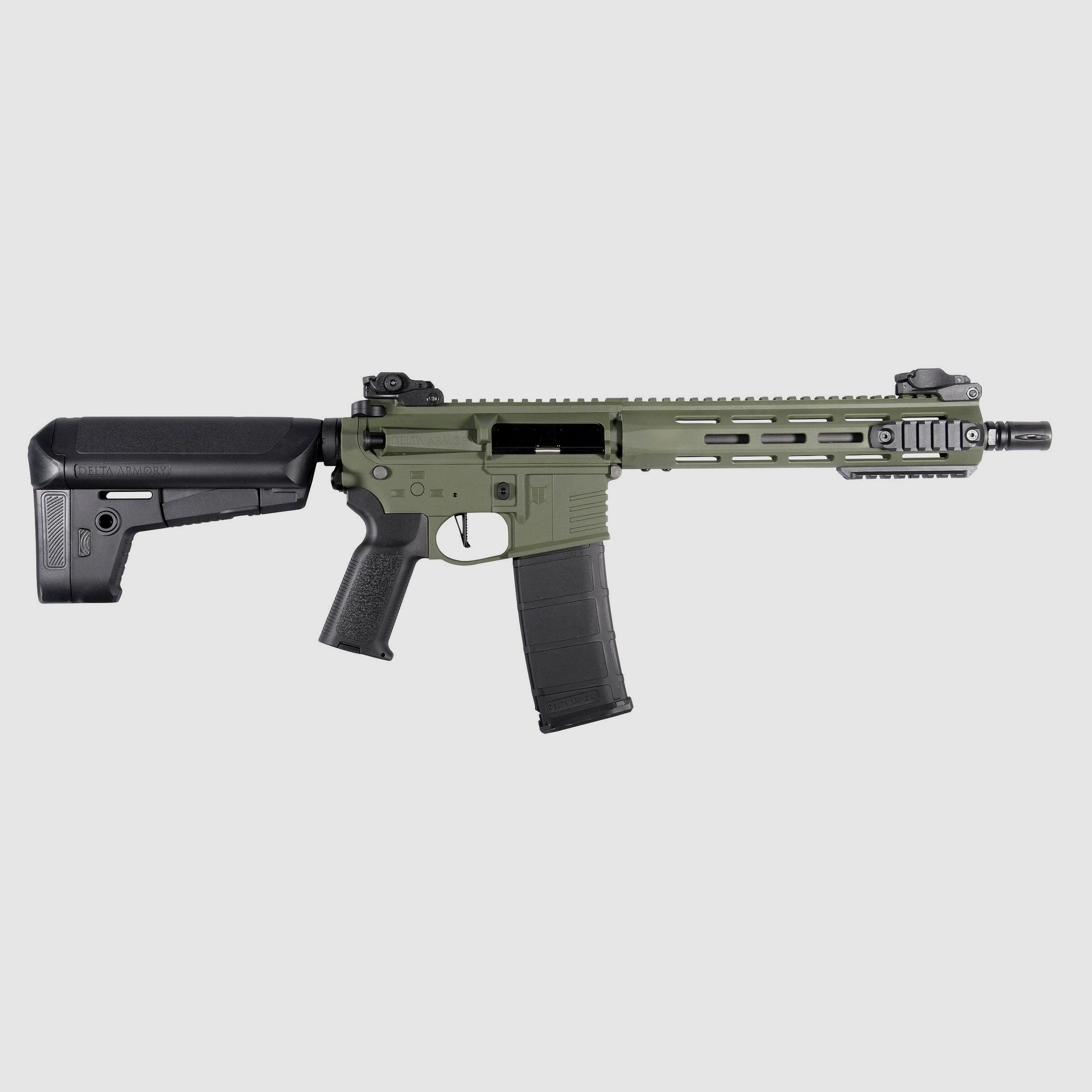 M4 AR15 M-LOK 10 Zoll CHARLIE Oliv Softair Gewehr max. 0,5J | Delta Armory
