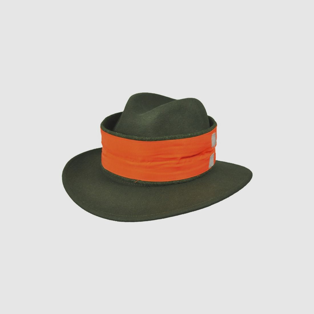 Wollhut mit Leuchtband - oliv