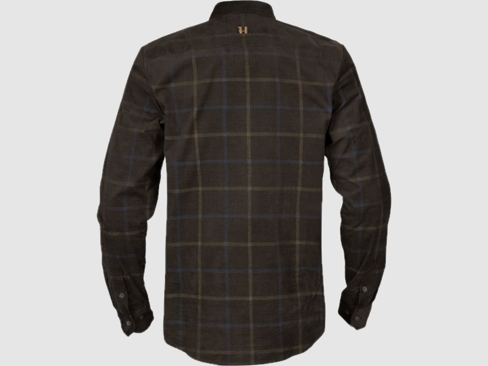 Camisa de cuadros de corduroy HÄRKILA Kaldfjord color marrón sombra
