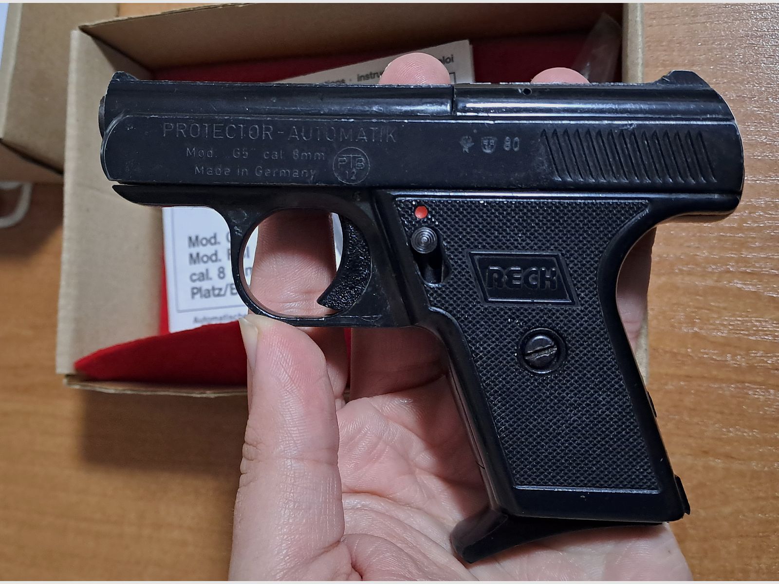 Vecchio protettore per carabina automatica Mod. “G5” nel primo PTB 12/ calibro 8 mm a percussione