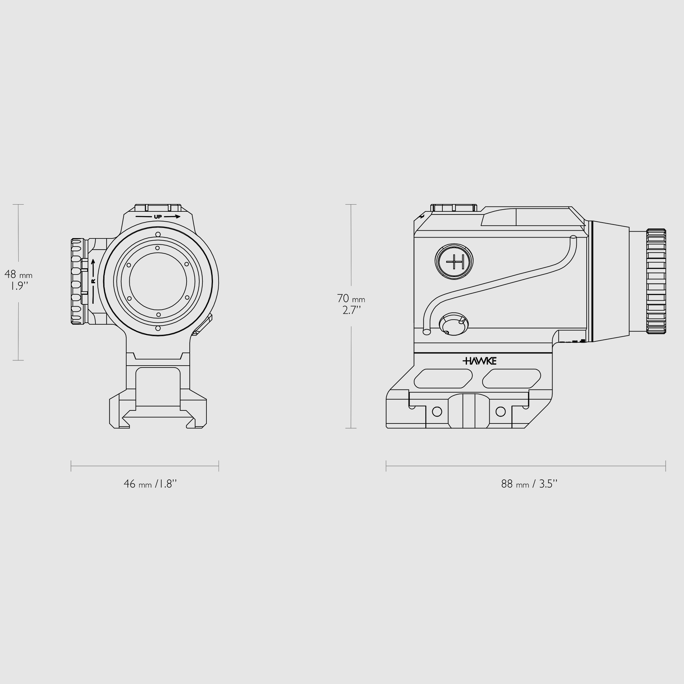 HAWKE Rotpunktvisier 12050 PRISM SIGHT 1X15 SPEED DOT ABSEHEN