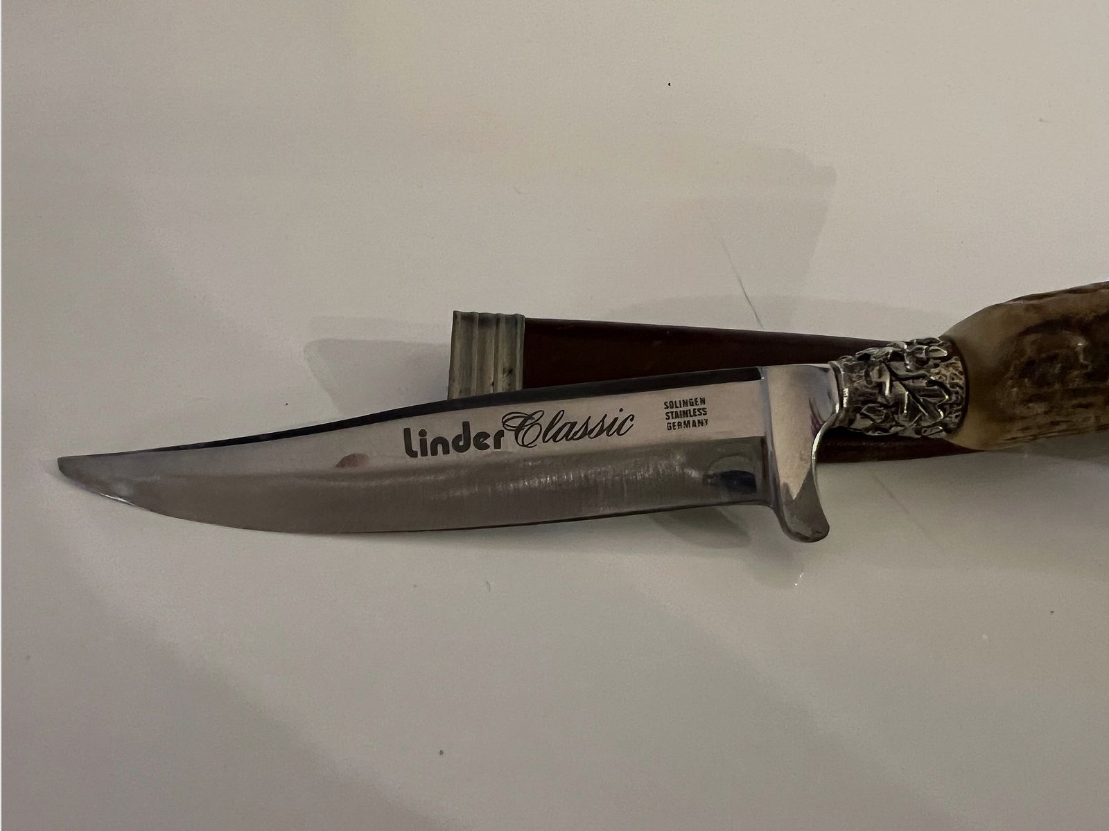 Cuchillo de caza original Linder Classic, Solingen, Alemania, pieza de colección