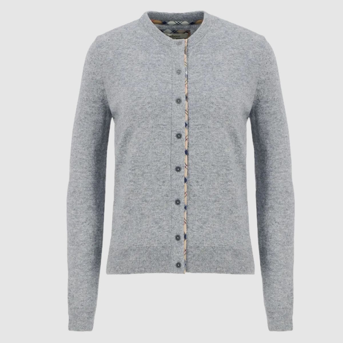 BARBOUR Cardigan Pendle Grey Marl/Hessian Tartan