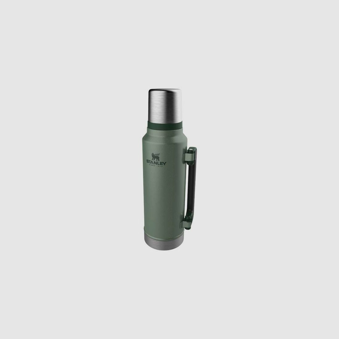 Stanley CLASSIC VAKUUM-FLASCHE 1,4 Liter, Hammertone grün,, doppelwandige Vakuumisolierung, Griff, Trinkbecher