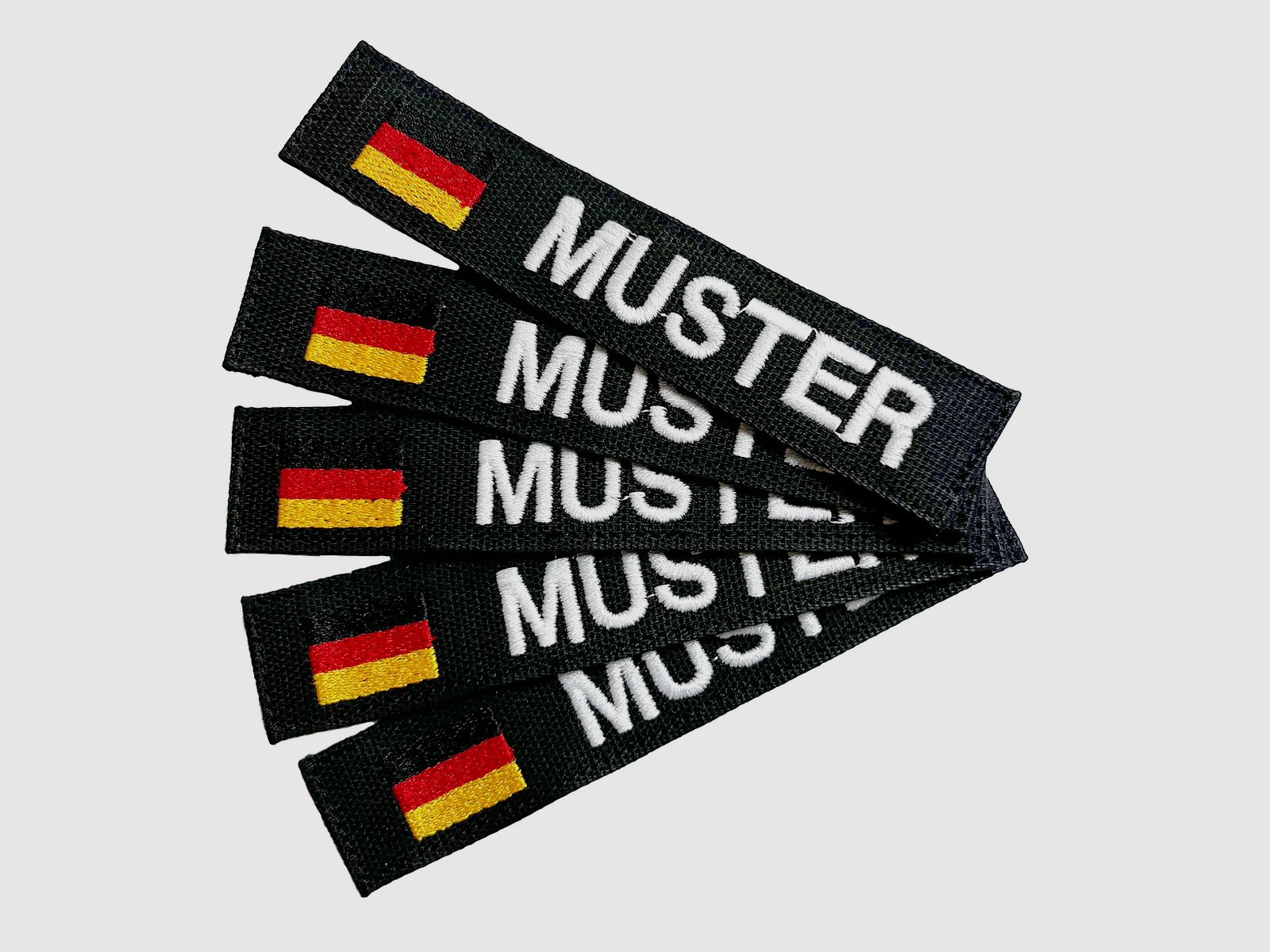 ASMC Namensbänder 5er Set mit Flagge Schwarz